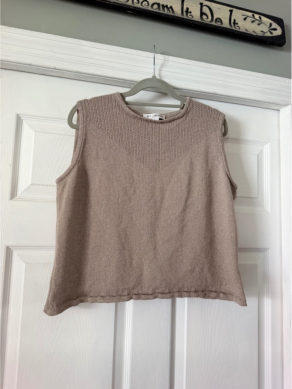 St. John shimmer knit shell tank